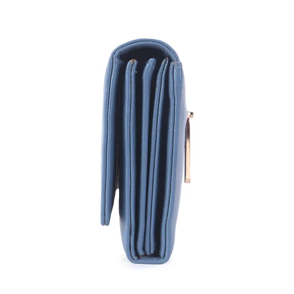 Signature_Blue_Leather_Perforated_Wallet_For_Women