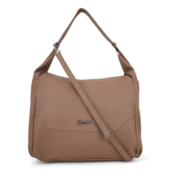 Signature_Beige_Faux_Leather_Adjustable_Strap_Shoulder_Bag_For_Women