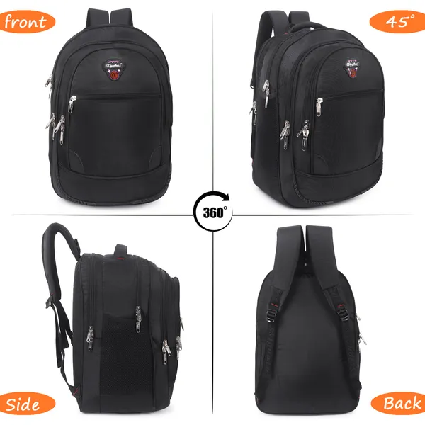Signature_Black_Fabric_Multi_Compartment_Adjustable_Strap_21_Inch_Backpack_For_Men_And_Women