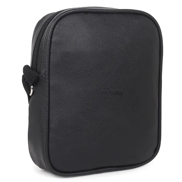 Signature_Black_Vegan_Leather_Adjustable_Strap_Messenger_Bag_For_Men