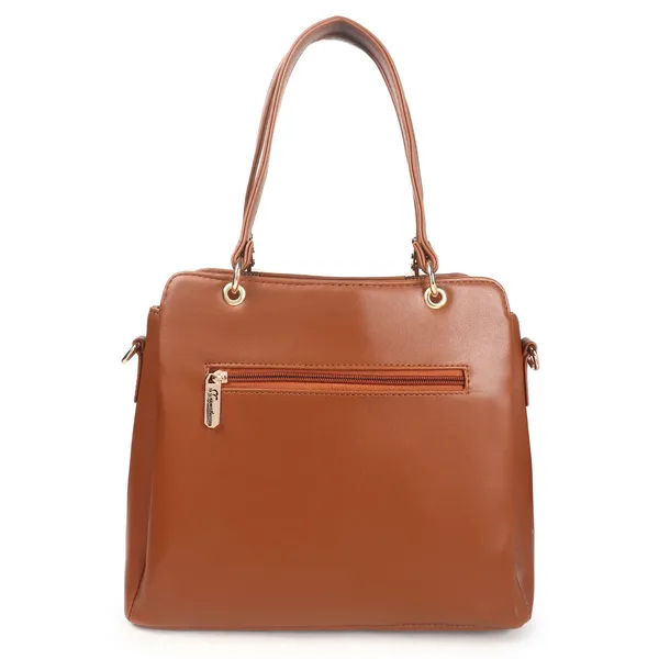 Signature_Brown_Vegan_Leather_Detachable_Strap_Tote_Handbag_For_Women