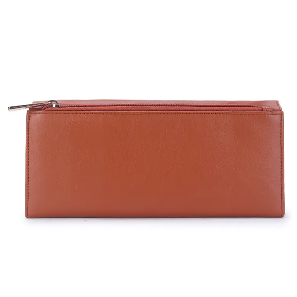 Signature_Brown_Leather_Ring_Closure_Wallet_For_Women