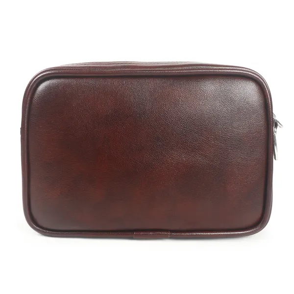 Signature_Brown_Leather_Multi_Compartment_Wristlet_Pouch_For_Men_And_Women