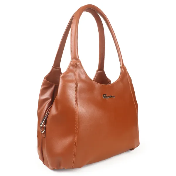 Signature_Tan_Brown_Leather_Shoulder_Handbag_For_Women