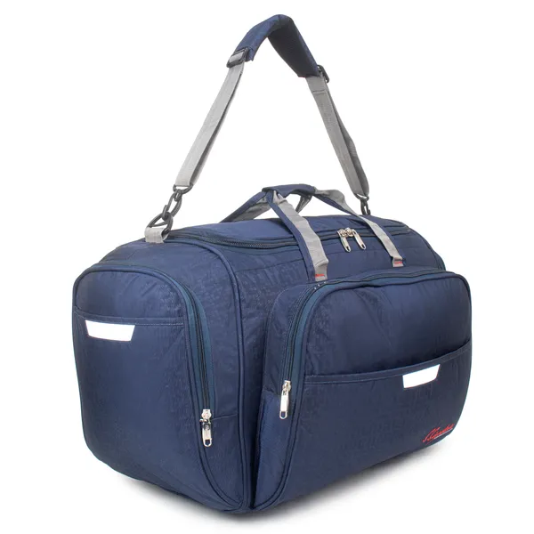 Signature_Navy_Blue_Fabric_Multi_Compartment_24_Inch_Duffel_Bag_For_Men_And_Women
