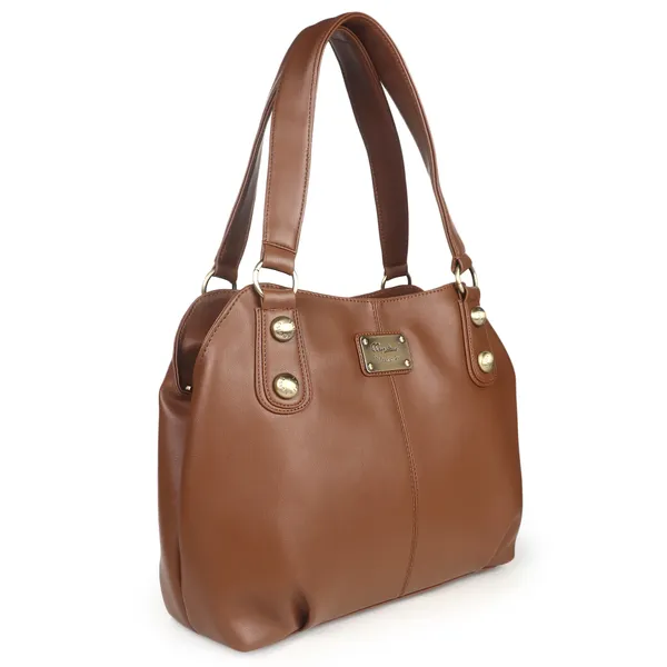 Signature_Brown_Faux_Leather_Handbag_For_Women