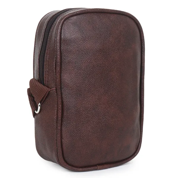 Signature_Brown_Vegan_Leather_Adjustable_Strap_Crossbody_Sling_Bag_For_Men