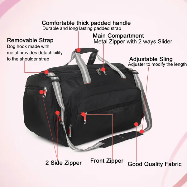 Signature_Black_Fabric_Multi_Compartment_Sports_Duffel_Bag_For_Men_And_Women