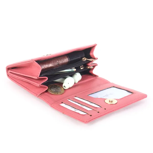 Signature_Pink_Faux_Leather_Envelope_Wallet_For_Women