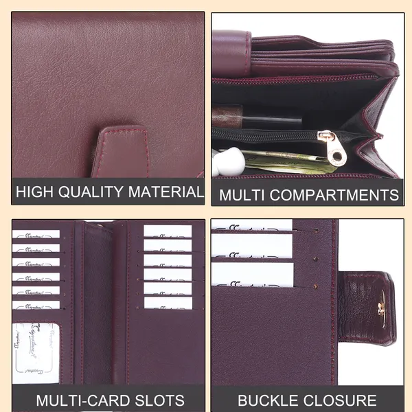 Signature_Burgundy_Leather_Multi_Card_Wrist_Strap_Wallet_For_Women
