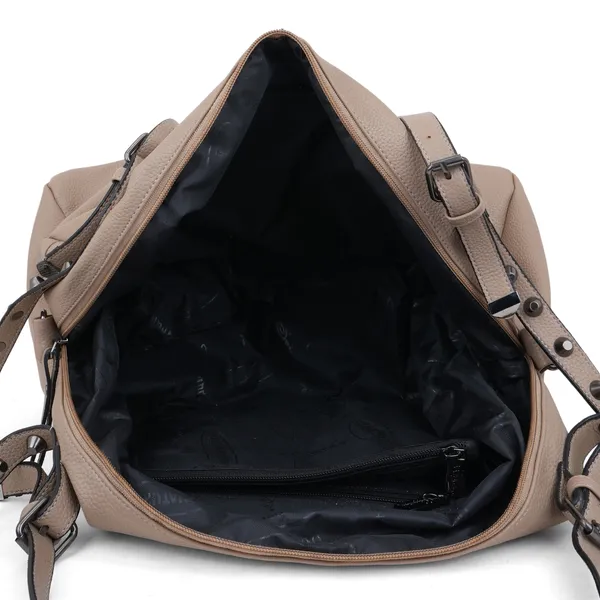 Signature_Beige_Faux_Leather_Adjustable_Strap_Tote_Handbag_For_Women