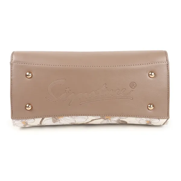 Signature_Floral_Printed_Faux_Leather_Metal_Buckle_Handbag_For_Women