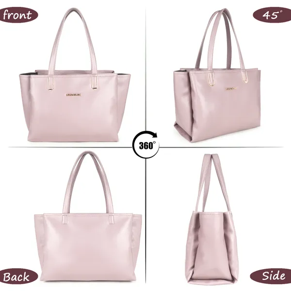 Signature_Dusty_Pink_Faux_Leather_Metallic_Zip_Tote_Handbag