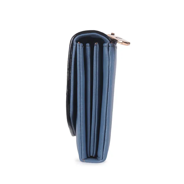 Signature_Blue_Faux_Leather_Long_Wallet
