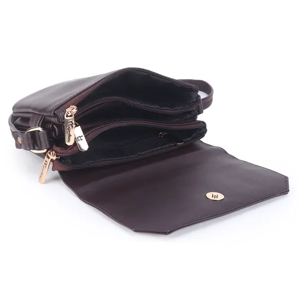 Signature_Brown_Leather_Decorative_Clasp_Sling_Bag_For_Women