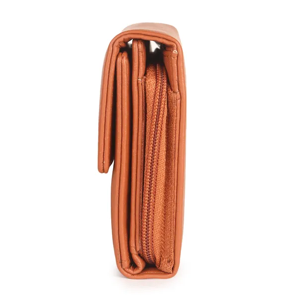 Signature_Tan_Brown_Leather_Multi_Compartment_Wallet_For_Women