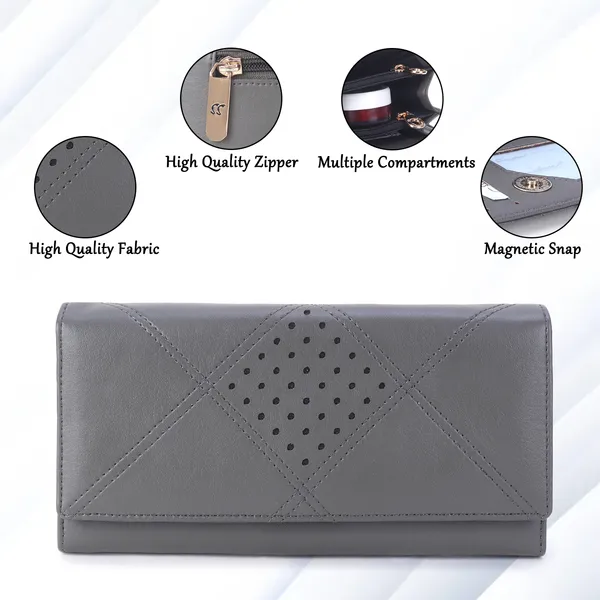 Signature_Grey_Quilted_Leather_Perforated_Wallet_For_Women
