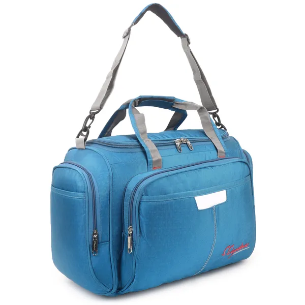 Signature_Blue_Fabric_Multi_Compartment_Travel_Duffel_Bag_For_Men_And_Women