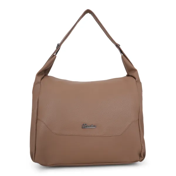 Signature_Beige_Faux_Leather_Adjustable_Strap_Shoulder_Bag_For_Women