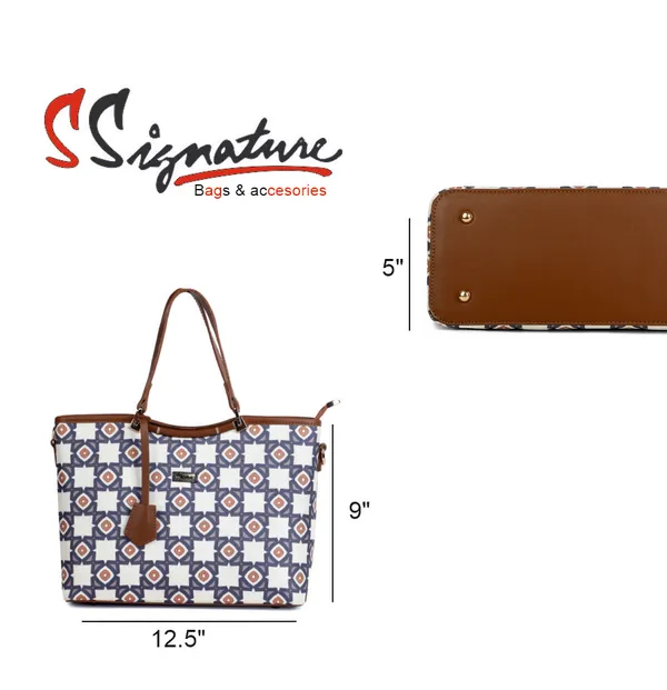 Signature_Multicolor_Fabric_Geometric_Pattern_Adjustable_Strap_Handbag
