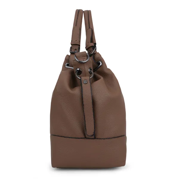 Signature_Tan_Brown_Faux_Leather_Structured_Adjustable_Strap_Handbag_For_Women