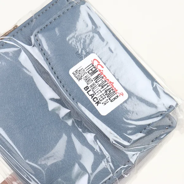 Signature_Blue_Faux_Leather_Tri_Fold_Zipper_Wallet_For_Women