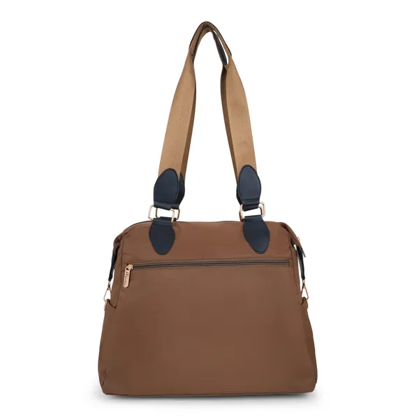 Signature_Brown_Faux_Leather_Adjustable_Strap_Tote_Bag_For_Women