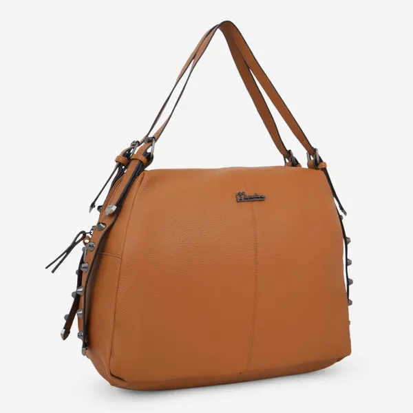 Signature_Tan_Brown_Faux_Leather_Adjustable_Strap_Shoulder_Bag_For_Women