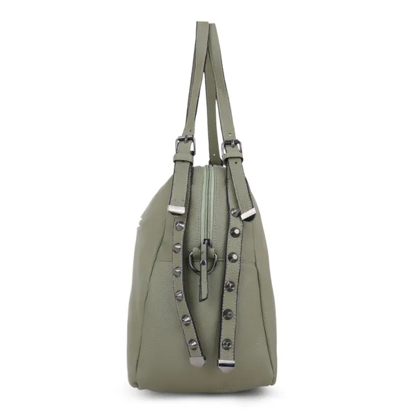 Signature_Olive_Green_Faux_Leather_Adjustable_Strap_Shoulder_Bag_For_Women