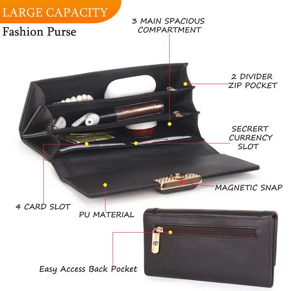 Signature_Black_Leather_Multi_Compartment_Wallet_For_Women