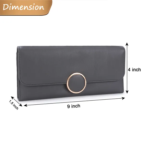 Signature_Grey_Faux_Leather_Ring_Detail_Wallet_For_Women