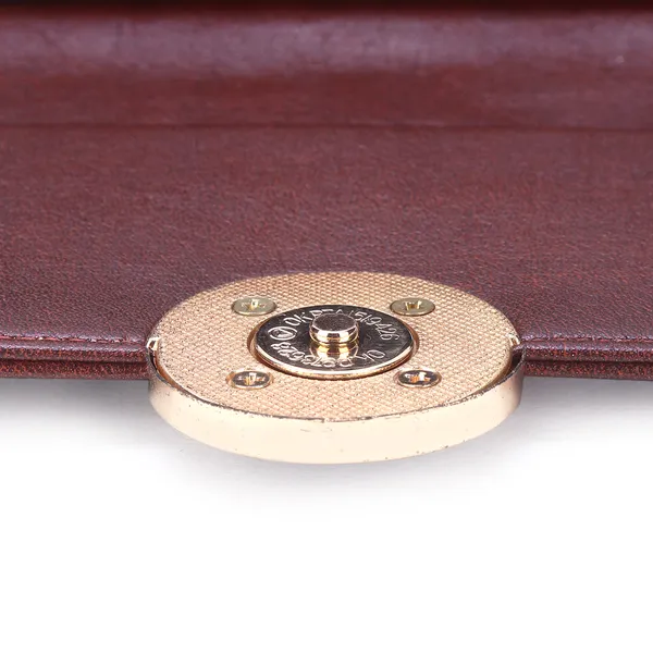Signature_Maroon_Faux_Leather_Ring_Closure_Wallet_For_Women