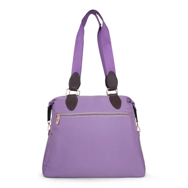 Signature_Purple_Faux_Leather_Multi_Pocket_Diaper_Bag_For_Parents_And_Babies