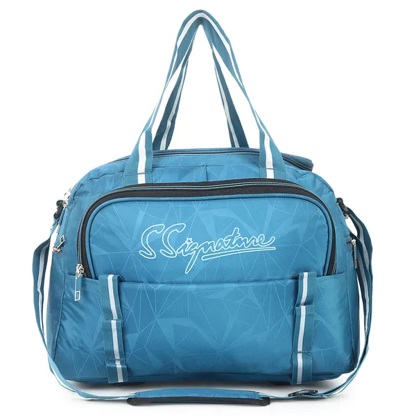 Signature_Sky_Blue_Fabric_Adjustable_Strap_Travel_Duffel_Bag
