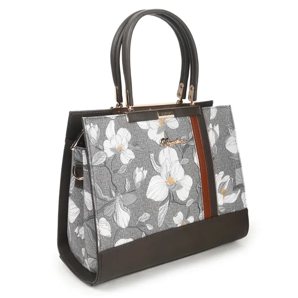 Signature_Grey_Floral_Faux_Leather_Accent_Stripe_Handbag_For_Women