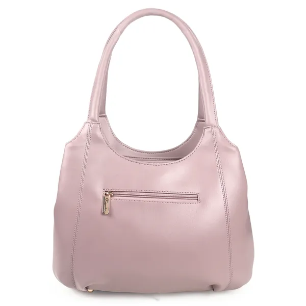Signature_Pink_Faux_Leather_Metallic_Finish_Shoulder_Bag_For_Women