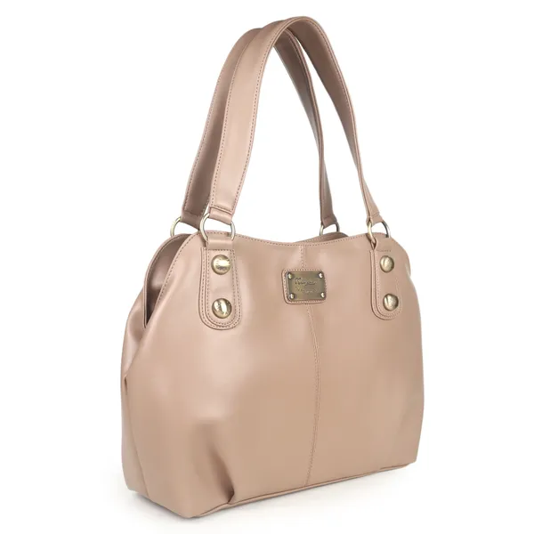 Signature_Beige_Faux_Leather_Metal_Hardware_Classic_Handle_Handbag