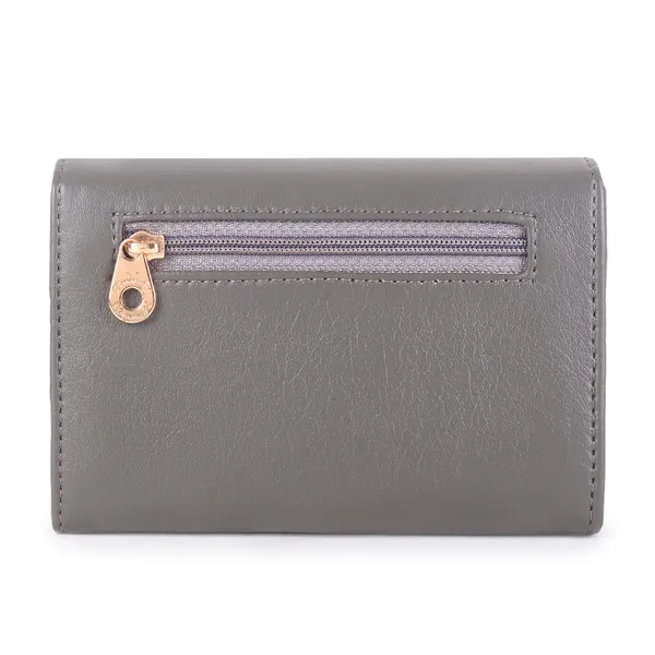 Signature_Grey_Leather_Tri_Fold_Compact_Wallet_For_Women