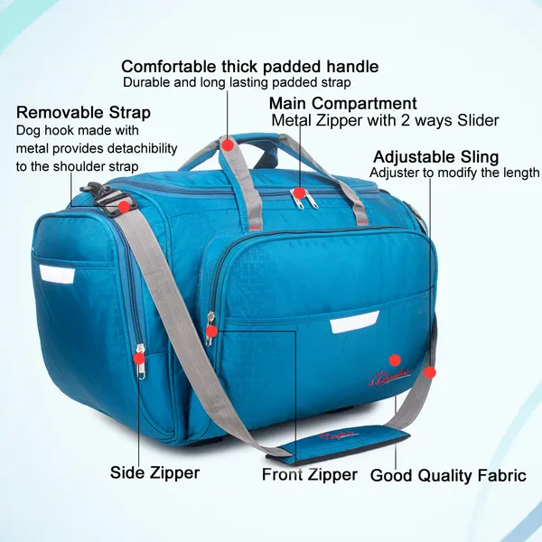 Signature_Blue_Fabric_Adjustable_Strap_24_Inch_Travel_Duffel_Bag