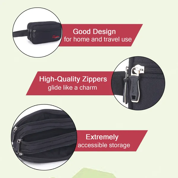Signature_Black_Fabric_Dual_Compartment_Toiletry_Pouch_For_Women