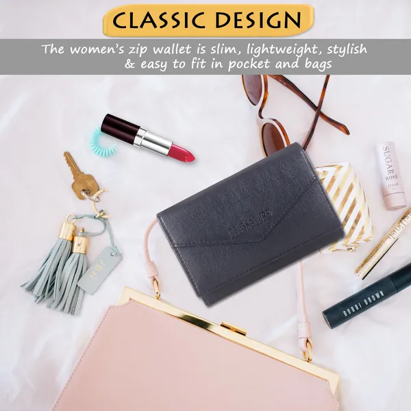 Signature_Black_Leather_Tri_Fold_Envelope_Wallet_For_Women