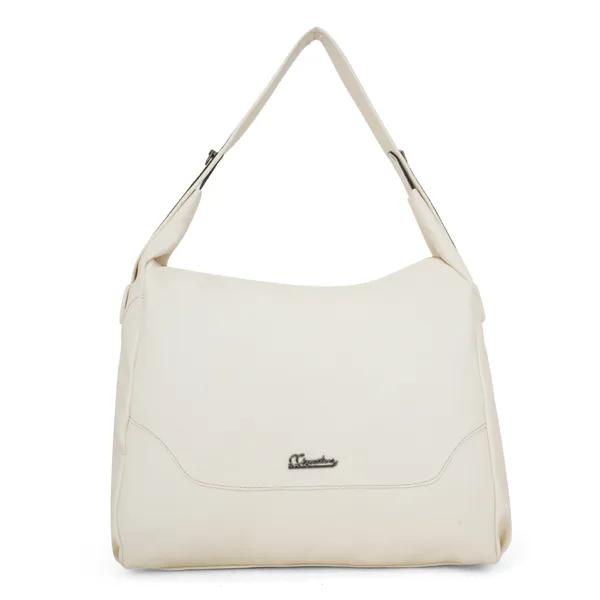 Signature_Off_White_Faux_Leather_Adjustable_Strap_Shoulder_Bag_For_Women