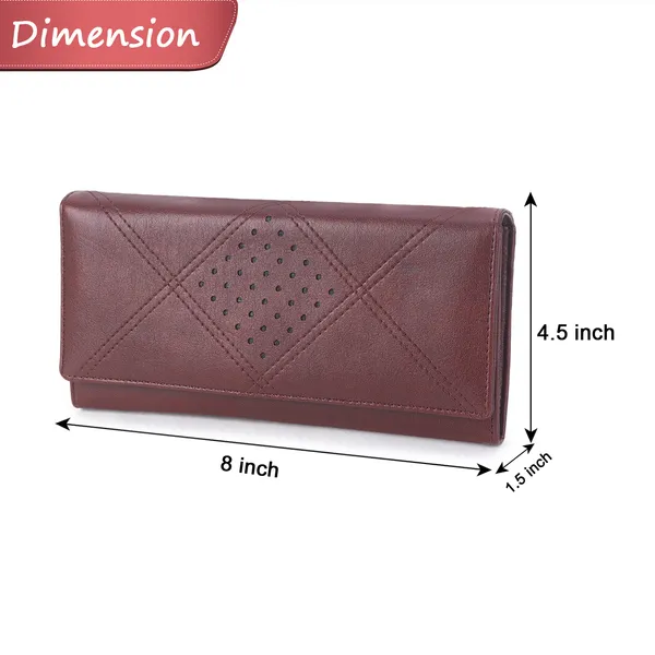 Signature_Brown_Leather_Geometric_Wallet_For_Women