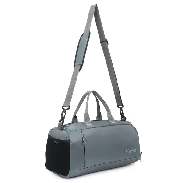 Signature_Grey_Fabric_Water_Resistant_Shoe_Compartment_Duffel_Bag