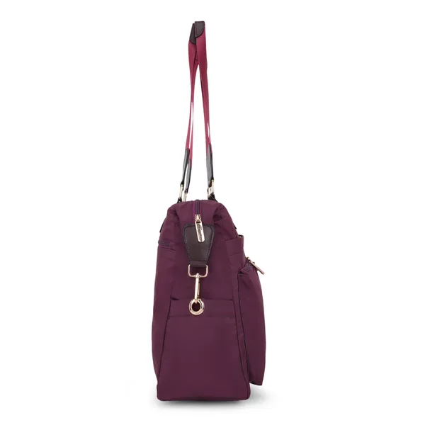 Signature_Purple_Faux_Leather_Multi_Compartment_Shoulder_Bag_For_Women