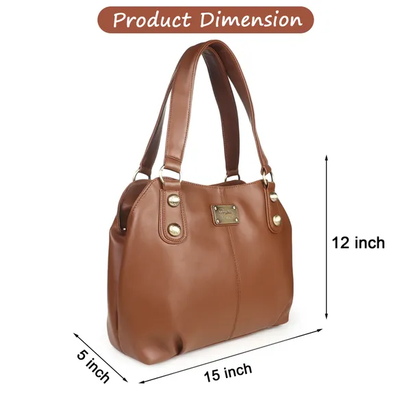 Signature_Brown_Faux_Leather_Handbag_For_Women