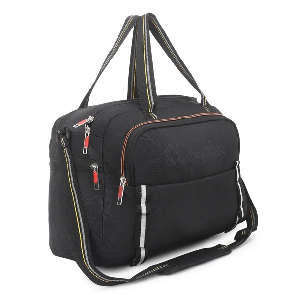 Signature_Black_Fabric_Adjustable_Strap_17_Inch_Duffel_Bag