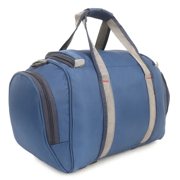 Signature_Blue_Grey_Fabric_Multi_Compartment_Adjustable_Strap_Duffel_Bag_For_Men_Women_And_Teens