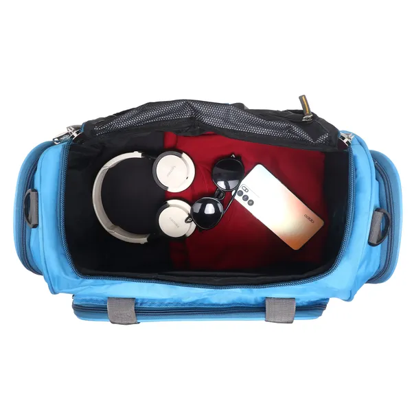 Signature_Blue_Fabric_Adjustable_Strap_Gym_Duffel_Bag_For_Men_And_Women