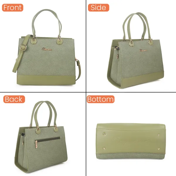 Signature_Sage_Green_Faux_Leather_Structured_Metallic_Hardware_Handbag_For_Women
